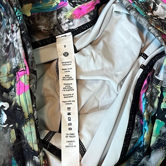 NEW Lululemon Fast Free High Rise Crop Leggings Paint Drift Multi 8 Pockets - Picture 10 of 14